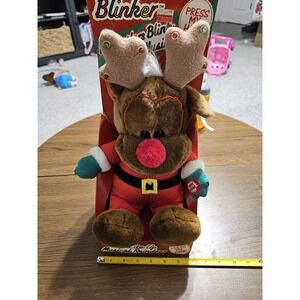 Vintage 1993 Rudolph Reindeer Light Up Antlers And Music. Christmas- Works